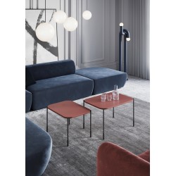 Stolik kawowy Sonatia 60 cm prostokątny na metalowych nogach - burgund Stolik kawowy Sonatia 60 cm prostokątny na metalowych nogach - burgund