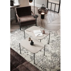 Stolik kawowy Sonatia 60 cm prostokątny na metalowych nogach - kaszmir Stolik kawowy Sonatia 60 cm prostokątny na metalowych nogach - kaszmir