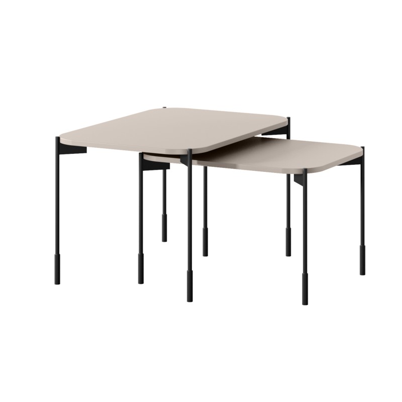 Stolik kawowy Sonatia 60 cm prostokątny na metalowych nogach - kaszmir Stolik kawowy Sonatia 60 cm prostokątny na metalowych nogach - kaszmir
