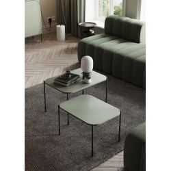 Stolik kawowy Sonatia 70 cm prostokątny na metalowych nogach - oliwka Stolik kawowy Sonatia 70 cm prostokątny na metalowych nogach - oliwka