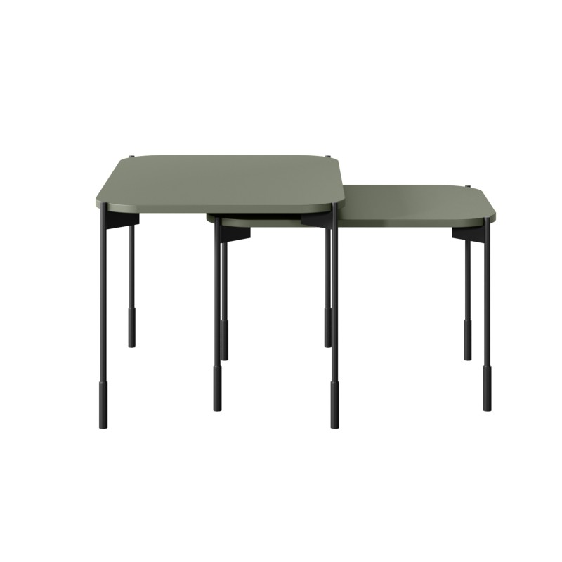 Stolik kawowy Sonatia 70 cm prostokątny na metalowych nogach - oliwka Stolik kawowy Sonatia 70 cm prostokątny na metalowych nogach - oliwka