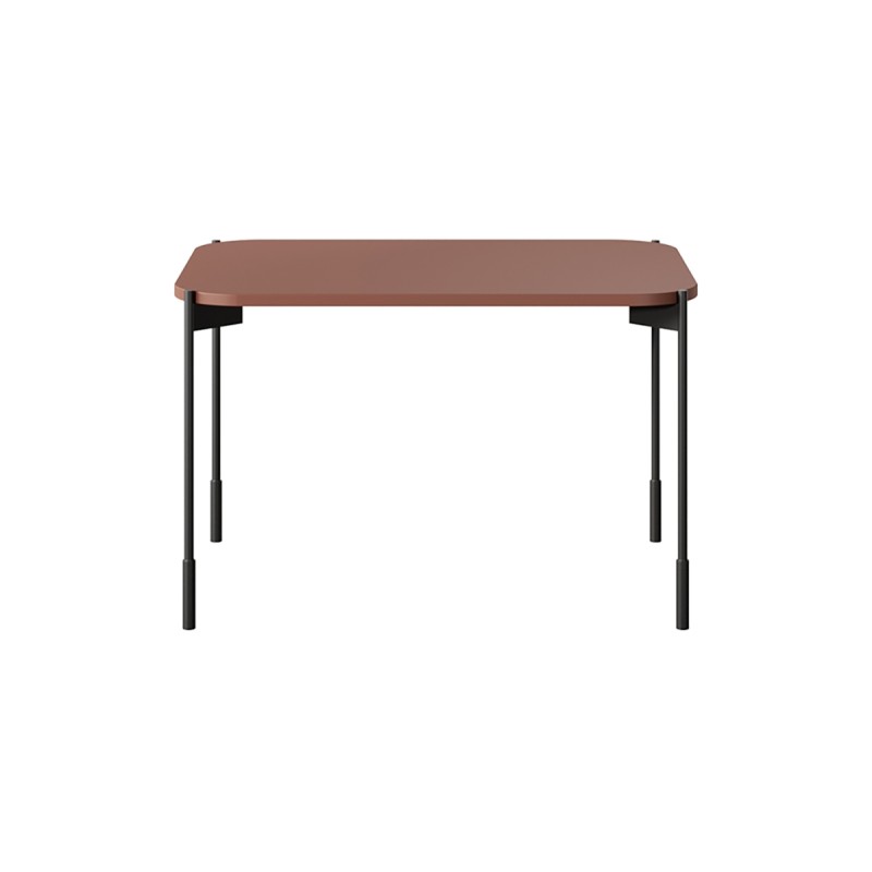 Stolik kawowy Sonatia 70 cm prostokątny na metalowych nogach - burgund Stolik kawowy Sonatia 70 cm prostokątny na metalowych nogach - burgund