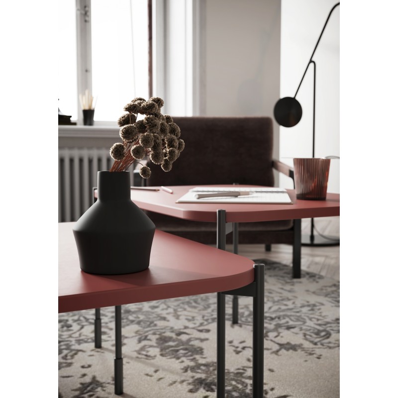 Stolik kawowy Sonatia 70 cm prostokątny na metalowych nogach - burgund Stolik kawowy Sonatia 70 cm prostokątny na metalowych nogach - burgund