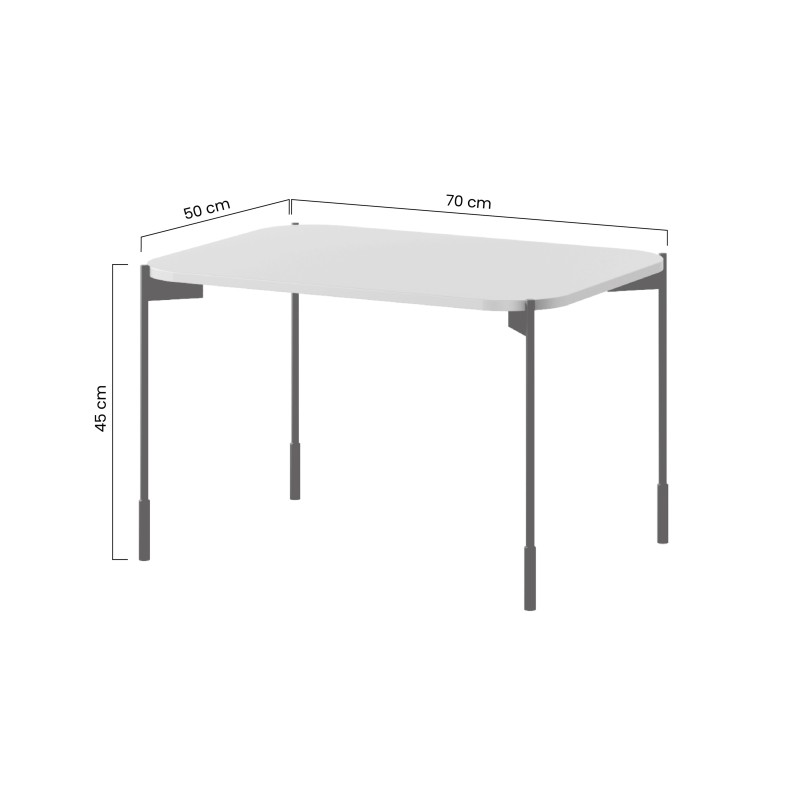 Stolik kawowy Sonatia 70 cm prostokątny na metalowych nogach - kaszmir Stolik kawowy Sonatia 70 cm prostokątny na metalowych nogach - kaszmir