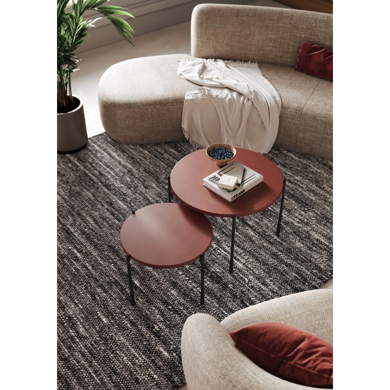 Stolik kawowy Sonatia 60 cm - burgundowy, nowoczesny design