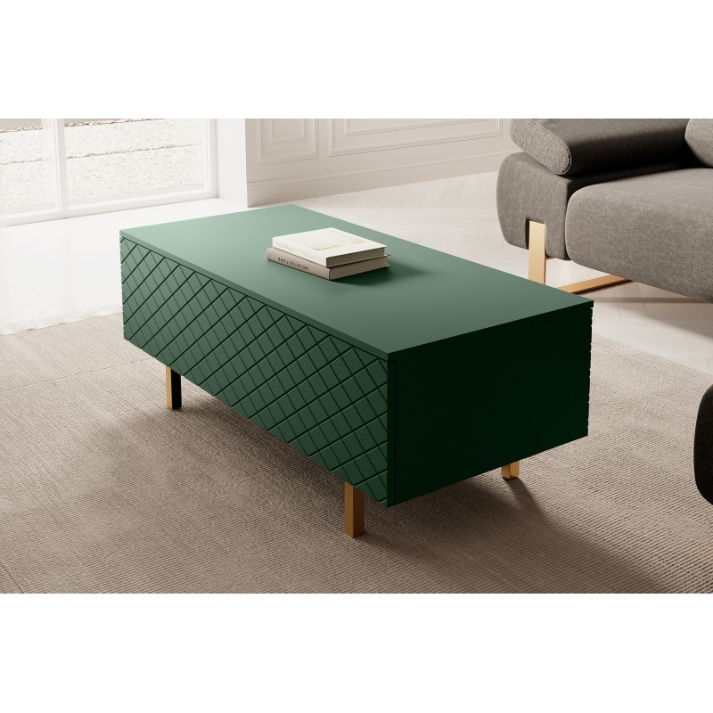 Stolik kawowy Scalia II 120 2K ze schowkiem - labrador mat / złote nogi - Limitowana oferta Stolik kawowy Scalia II 120 2K ze schowkiem - labrador mat / złote nogi - Limitowana oferta