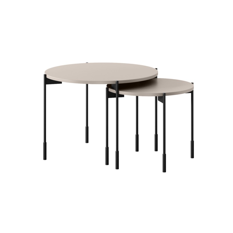 Stolik kawowy Sonatia 60 cm okrągły na metalowych nogach - kaszmir Stolik kawowy Sonatia 60 cm okrągły na metalowych nogach - kaszmir