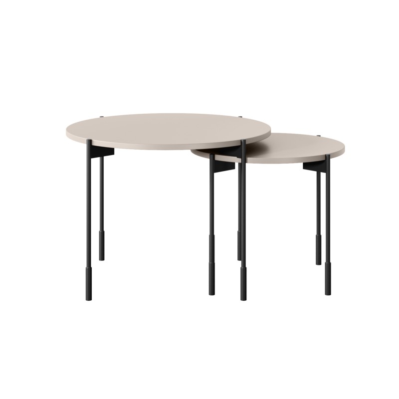 Stolik kawowy Sonatia 60 cm okrągły na metalowych nogach - kaszmir Stolik kawowy Sonatia 60 cm okrągły na metalowych nogach - kaszmir