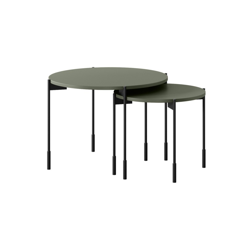 Stolik kawowy Sonatia 45 cm okrągły na metalowych nogach - oliwka Stolik kawowy Sonatia 45 cm okrągły na metalowych nogach - oliwka