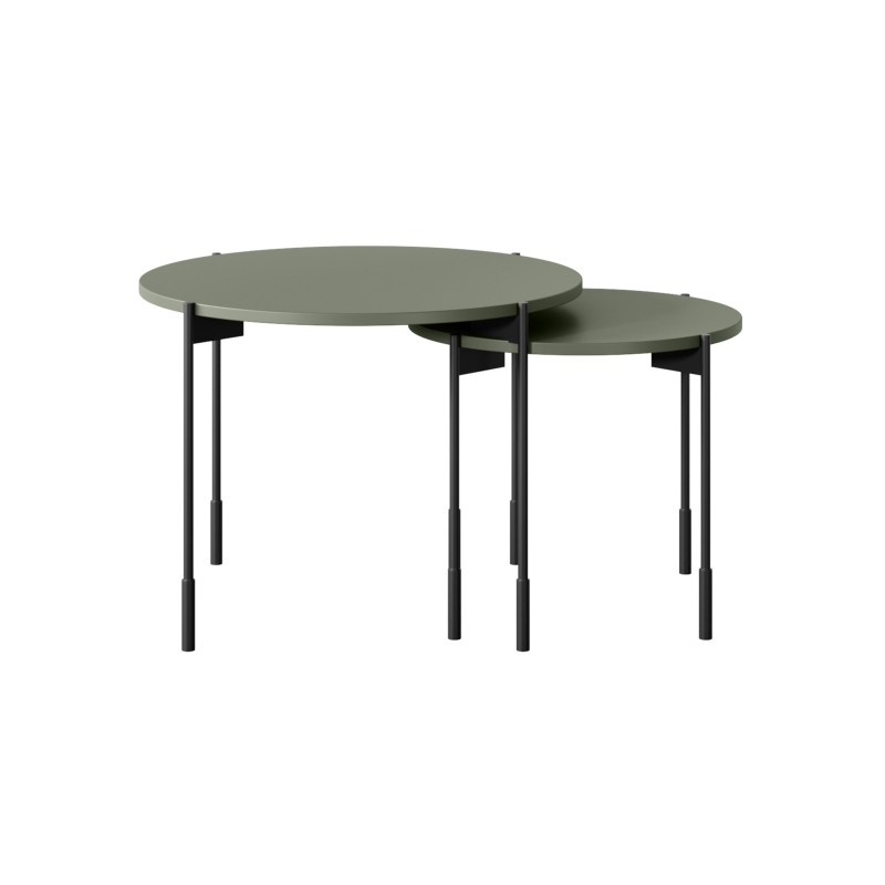 Stolik kawowy Sonatia 45 cm okrągły na metalowych nogach - oliwka Stolik kawowy Sonatia 45 cm okrągły na metalowych nogach - oliwka