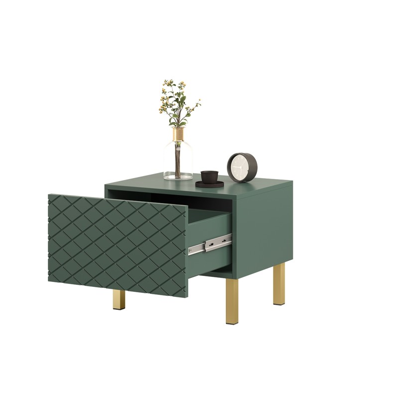 Zestaw szafka nocna stolik Scalia II 50 1SZ 2 szt. - labrador mat / złote nogi - Limitowana oferta Zestaw szafka nocna stolik Scalia II 50 1SZ 2 szt. - labrador mat / złote nogi - Limitowana oferta