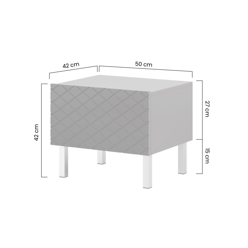 Zestaw szafka nocna stolik Scalia II 50 1SZ 2 szt. - labrador mat / złote nogi - Limitowana oferta Zestaw szafka nocna stolik Scalia II 50 1SZ 2 szt. - labrador mat / złote nogi - Limitowana oferta
