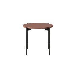 Stolik kawowy Sonatia 45 cm okrągły na metalowych nogach - burgund Stolik kawowy Sonatia 45 cm okrągły na metalowych nogach - burgund