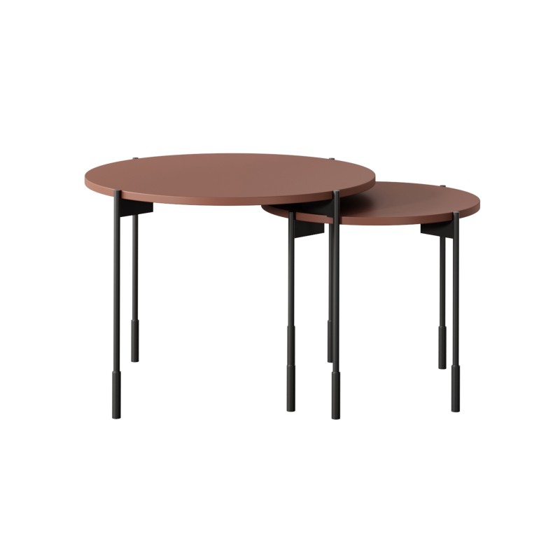 Stolik kawowy Sonatia 45 cm okrągły na metalowych nogach - burgund Stolik kawowy Sonatia 45 cm okrągły na metalowych nogach - burgund