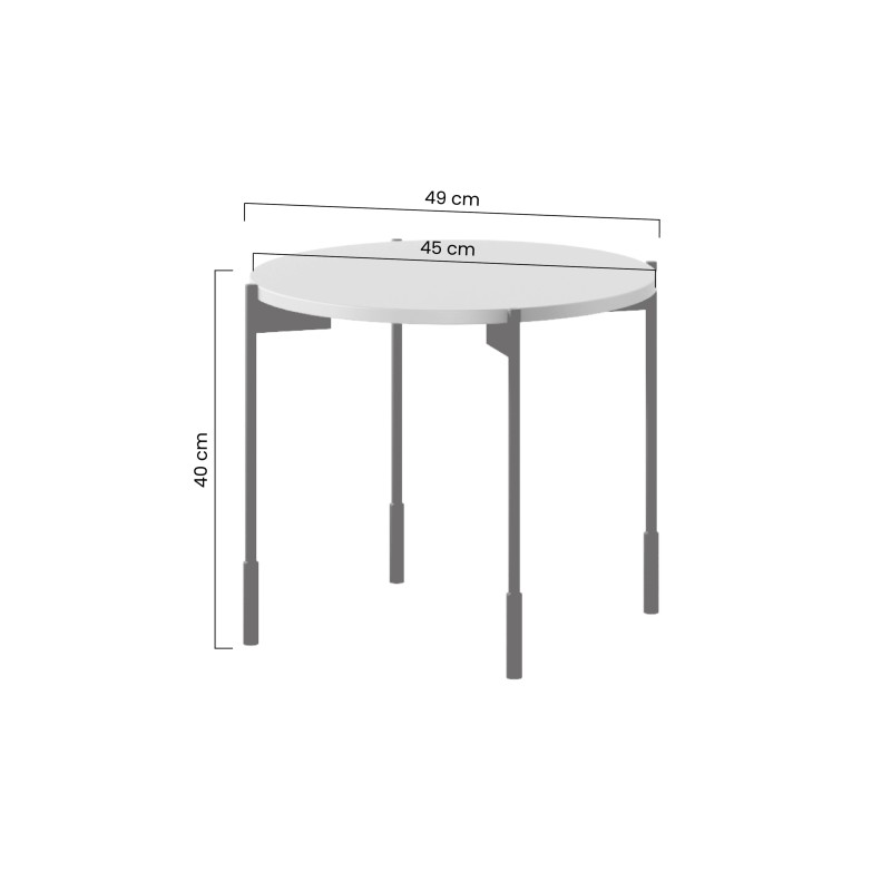 Stolik kawowy Sonatia 45 cm okrągły na metalowych nogach - kaszmir Stolik kawowy Sonatia 45 cm okrągły na metalowych nogach - kaszmir