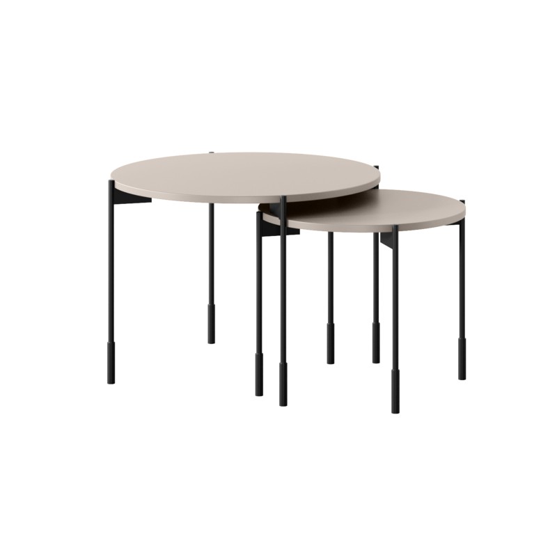 Stolik kawowy Sonatia 45 cm okrągły na metalowych nogach - kaszmir Stolik kawowy Sonatia 45 cm okrągły na metalowych nogach - kaszmir