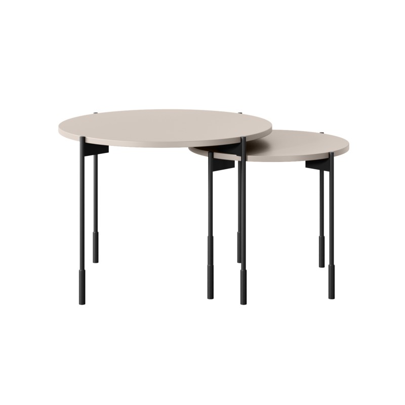 Stolik kawowy Sonatia 45 cm okrągły na metalowych nogach - kaszmir Stolik kawowy Sonatia 45 cm okrągły na metalowych nogach - kaszmir