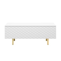 Stolik kawowy Scalia II 120 2K ze schowkiem - biały mat / złote nogi - Limitowana oferta Stolik kawowy Scalia II 120 2K ze schowkiem - biały mat / złote nogi - Limitowana oferta