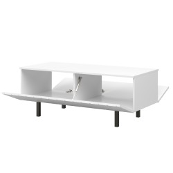 Stolik kawowy Scalia II 120 2K ze schowkiem - biały mat / czarne nogi - Limitowana oferta Stolik kawowy Scalia II 120 2K ze schowkiem - biały mat / czarne nogi - Limitowana oferta