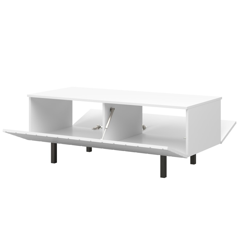 Stolik kawowy Scalia II 120 2K ze schowkiem - biały mat / czarne nogi - Limitowana oferta Stolik kawowy Scalia II 120 2K ze schowkiem - biały mat / czarne nogi - Limitowana oferta