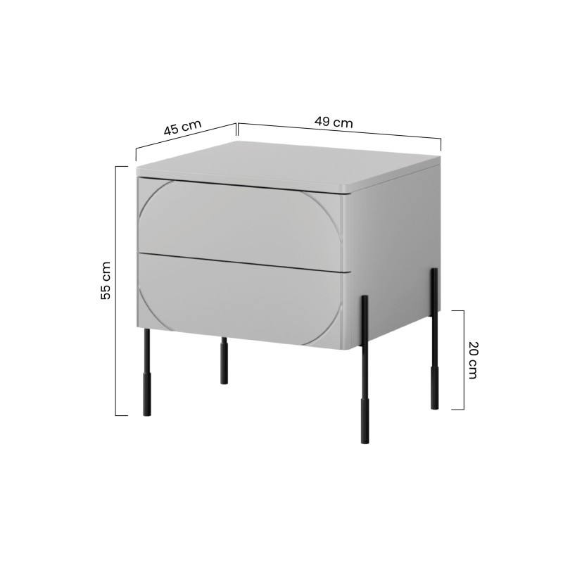 Szafka nocna Sonatia - nowoczesny design w kaszmirze Szafka nocna Sonatia - nowoczesny design w kaszmirze