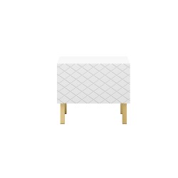 Zestaw szafka nocna stolik Scalia II 50 1SZ 2 szt. - biały mat / złote nogi - Limitowana oferta Zestaw szafka nocna stolik Scalia II 50 1SZ 2 szt. - biały mat / złote nogi - Limitowana oferta