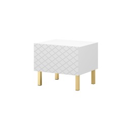 Zestaw szafka nocna stolik Scalia II 50 1SZ 2 szt. - biały mat / złote nogi - Limitowana oferta Zestaw szafka nocna stolik Scalia II 50 1SZ 2 szt. - biały mat / złote nogi - Limitowana oferta