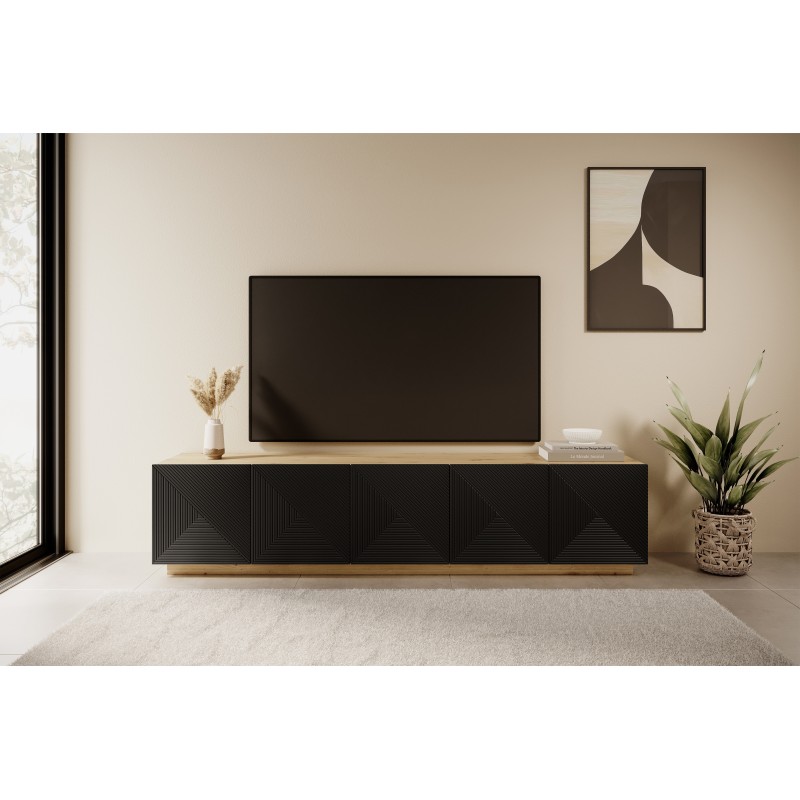 Szafka RTV Asha 200 cm - elegancki design i funkcjonalność Szafka RTV Asha 200 cm - elegancki design i funkcjonalność