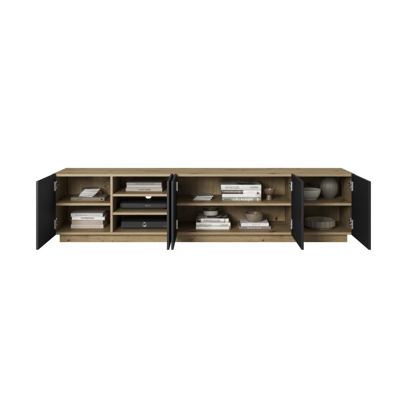 Szafka RTV Asha 200 cm - elegancki design i funkcjonalność Szafka RTV Asha 200 cm - elegancki design i funkcjonalność