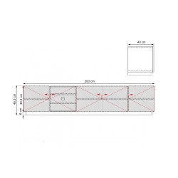 Szafka RTV Asha 200 cm - elegancki design i funkcjonalność Szafka RTV Asha 200 cm - elegancki design i funkcjonalność