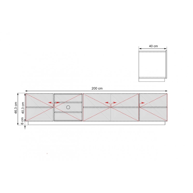 Szafka RTV Asha 200 cm - elegancki design i funkcjonalność Szafka RTV Asha 200 cm - elegancki design i funkcjonalność