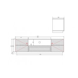 Szafka RTV Asha 167 cm z szufladą i wnęką - artisan / czarny mat Szafka RTV Asha 167 cm z szufladą i wnęką - artisan / czarny mat
