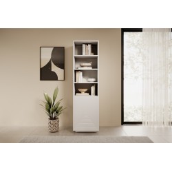 Regał Asha 50 cm z ryflowanym frontem - biały mat Regał Asha 50 cm z ryflowanym frontem - biały mat