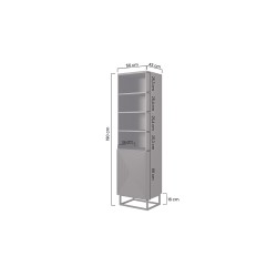 Regał Asha na metalowych nogach 50 cm - biały połysk Regał Asha na metalowych nogach 50 cm - biały połysk