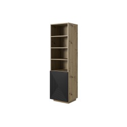 Regał Asha 50 cm z ryflowanym frontem - czarny mat