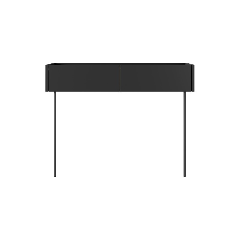 Konsola / toaletka Desin z szufladami i metalowymi nogami 100 cm - czarny mat / dąb nagano Konsola / toaletka Desin z szufladami i metalowymi nogami 100 cm - czarny mat / dąb nagano