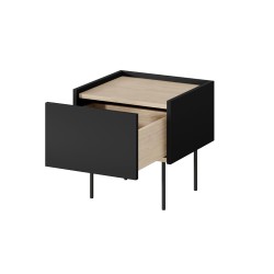 Szafka nocna Desin z szufladą 45 cm - czarny mat / dąb nagano Szafka nocna Desin z szufladą 45 cm - czarny mat / dąb nagano