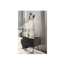 Szafka nocna Desin z szufladą 45 cm - czarny mat / dąb nagano Szafka nocna Desin z szufladą 45 cm - czarny mat / dąb nagano