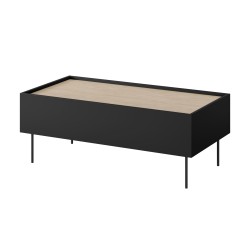 Stolik kawowy Desin 120 cm - czarny mat / dąb nagano