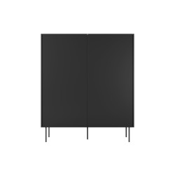 Kredens Desin z ukrytymi szufladami i metalowymi nogami 120 cm - czarny mat / dąb nagano Kredens Desin z ukrytymi szufladami i metalowymi nogami 120 cm - czarny mat / dąb nagano