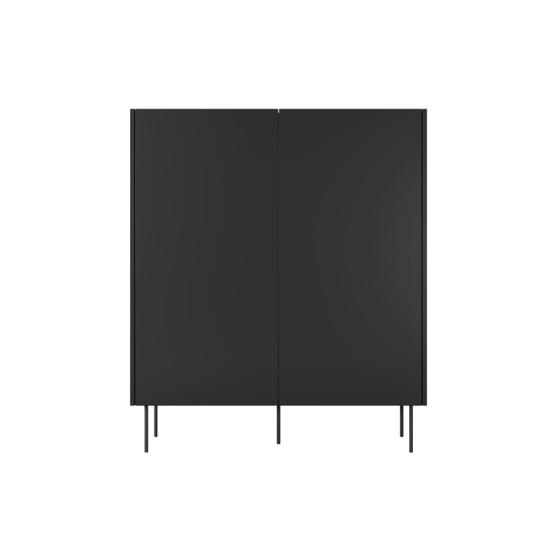 Kredens Desin z ukrytymi szufladami i metalowymi nogami 120 cm - czarny mat / dąb nagano Kredens Desin z ukrytymi szufladami i metalowymi nogami 120 cm - czarny mat / dąb nagano