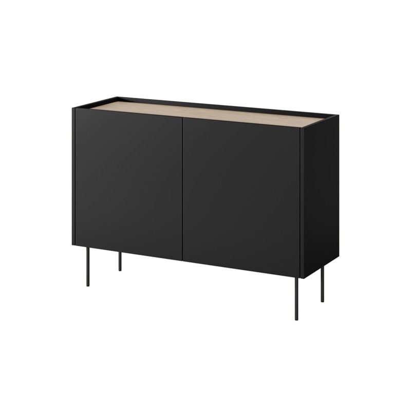 Komoda Desin 120 cm - czarny mat / dąb nagano