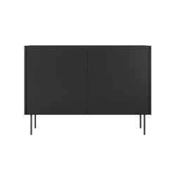 Komoda Desin 120 cm z metalowymi nogami - czarny mat / dąb nagano Komoda Desin 120 cm z metalowymi nogami - czarny mat / dąb nagano