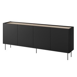 Komoda Desin 220 cm - czarny mat / dąb nagano