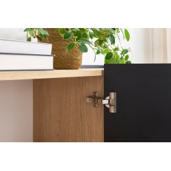 Komoda Desin z 4 ukrytymi szufladami 220 cm - czarny mat / dąb nagano Komoda Desin z 4 ukrytymi szufladami 220 cm - czarny mat / dąb nagano