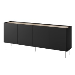 Komoda Desin 220 cm - czarny mat / dąb nagano