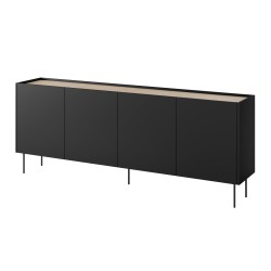 Komoda Desin 220 cm - czarny mat / dąb nagano