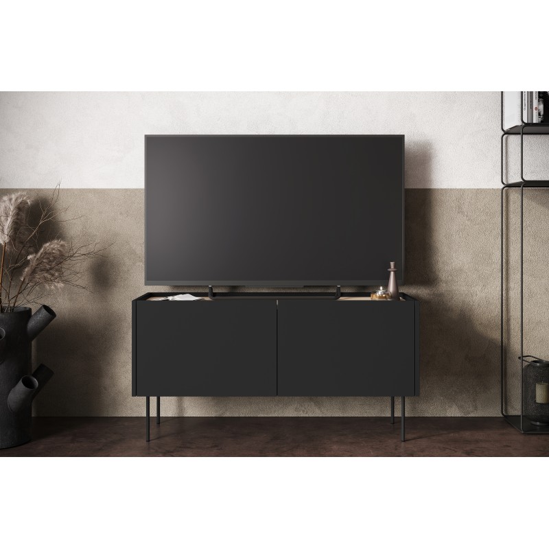 Szafka RTV Desin 120 cm - czarny mat / dąb nagano Szafka RTV Desin 120 cm - czarny mat / dąb nagano