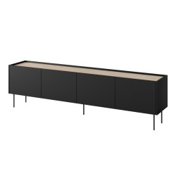 Szafka RTV Desin 220 cm - czarny mat / dąb nagano