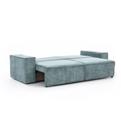 Kanapa z funkcją spania Flabio - niebieski sztruks łatwoczyszczący Anafi 8